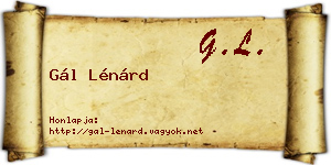 Gál Lénárd névjegykártya